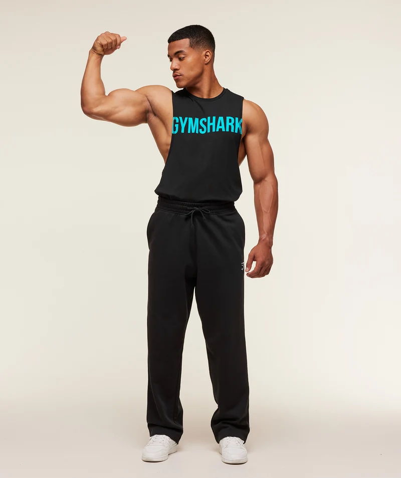 Gymshark Prime Drop Arm Tank - Black/Brand Blue