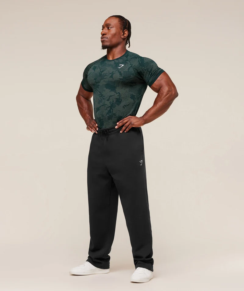 Gymshark Geo Seamless T-Shirt - Deep Petrol Blue/Unit Green