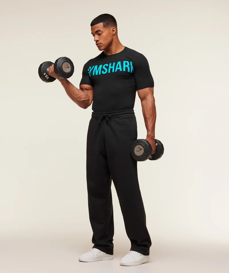 Gymshark Prime T-Shirt - Black/Brand Blue