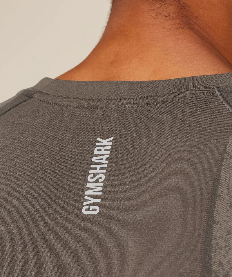Gymshark Shadow Seamless Long Sleeve T-Shirt - Camo Brown