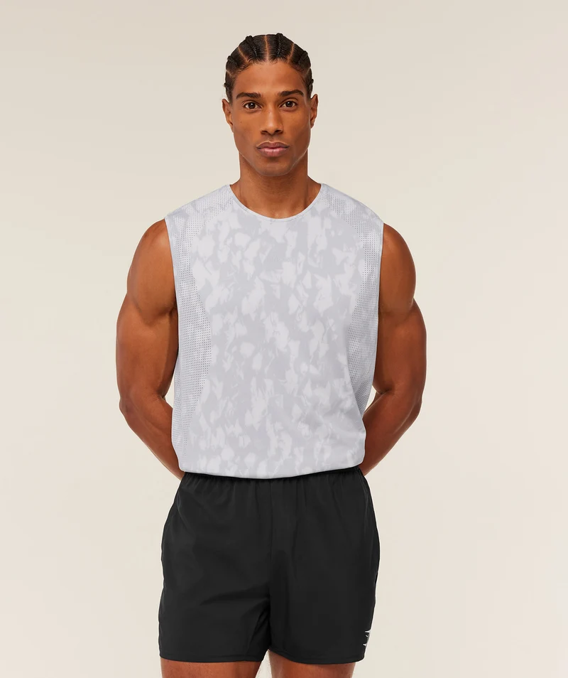 Gymshark Distance Seamless Tank - Light Grey/Acid Wash