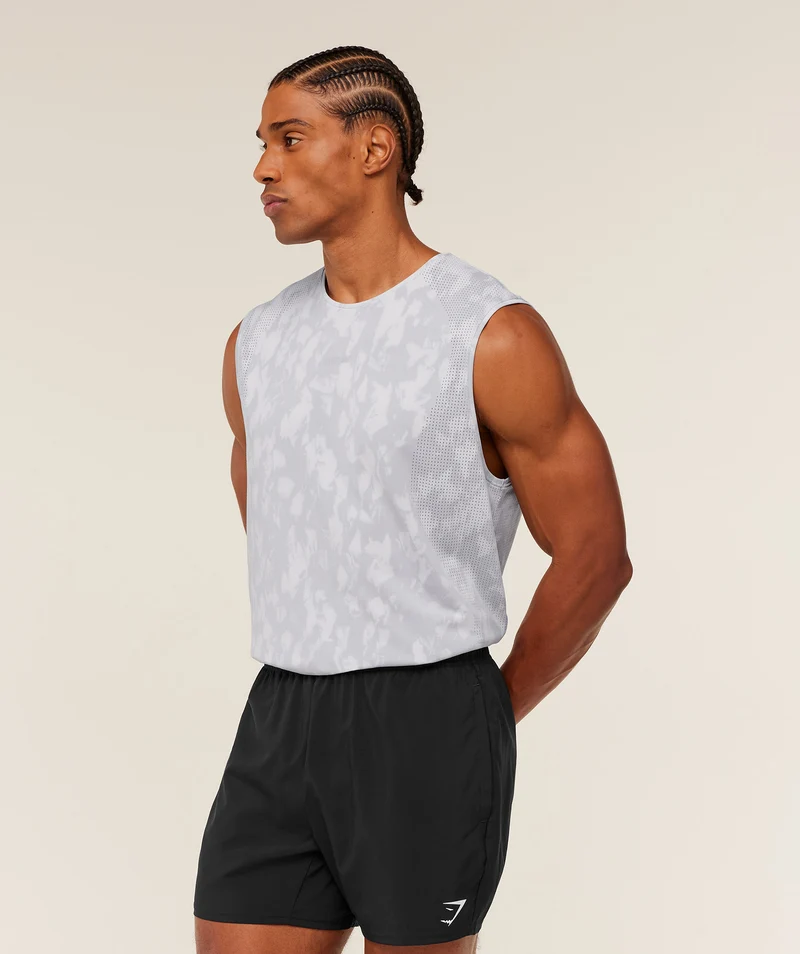Gymshark Distance Seamless Tank - Light Grey/Acid Wash