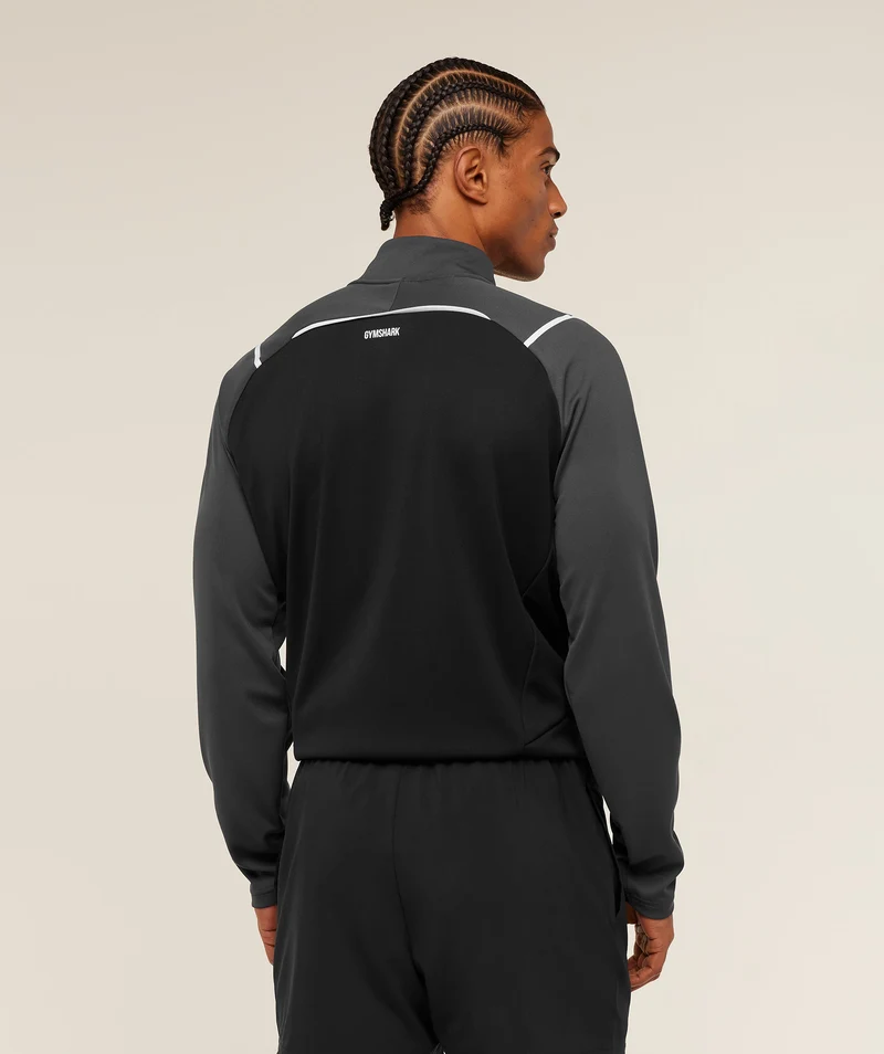 Gymshark Arrival Contrast 1/4 Zip - Onyx Grey/Black