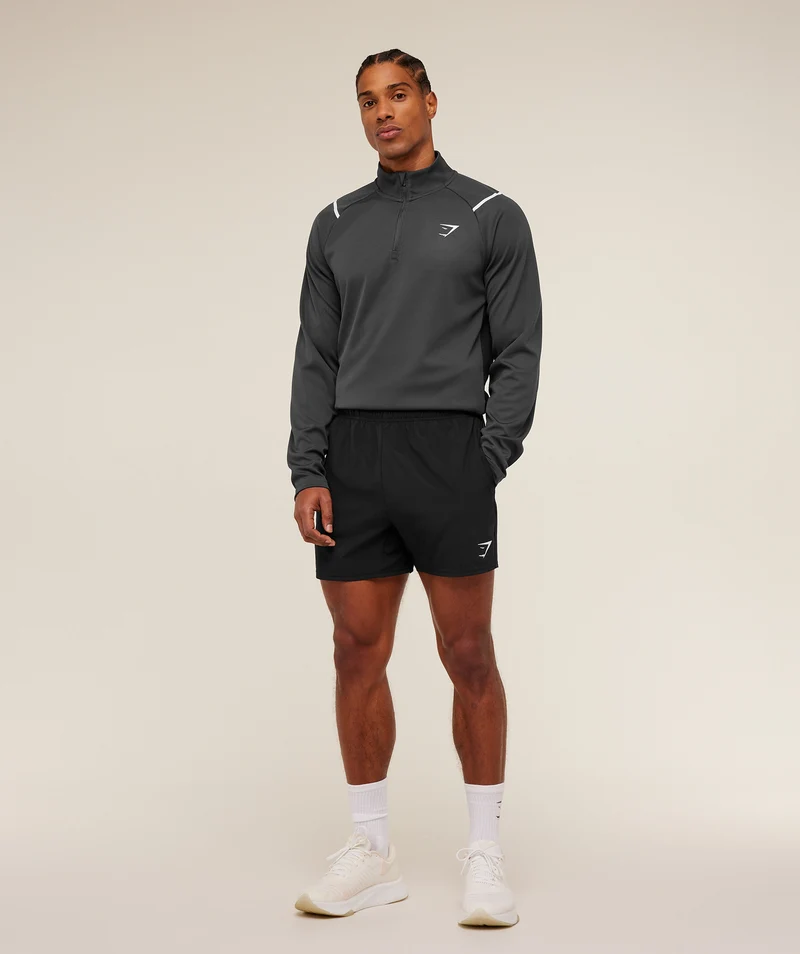 Gymshark Arrival Contrast 1/4 Zip - Onyx Grey/Black