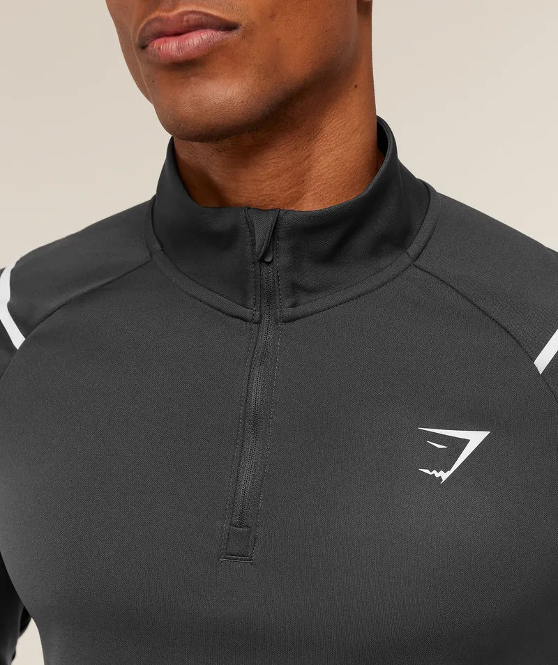 Gymshark Arrival Contrast 1/4 Zip - Onyx Grey/Black
