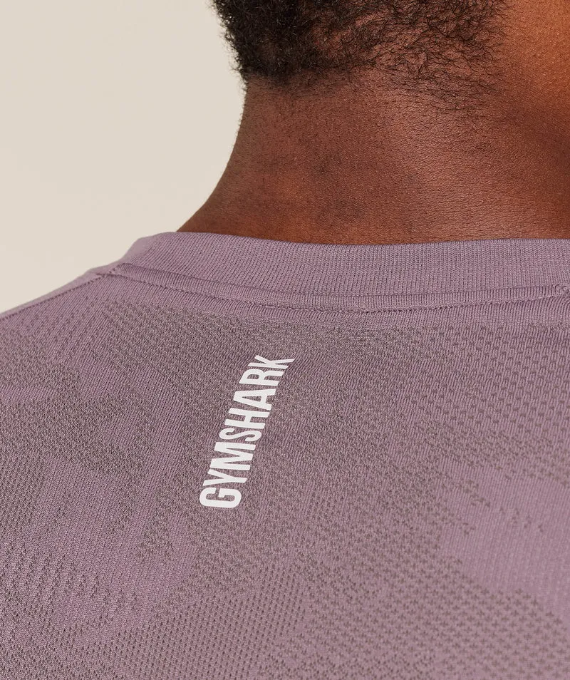 Gymshark Geo Seamless T-Shirt - Dusk Purple/Cool Brown