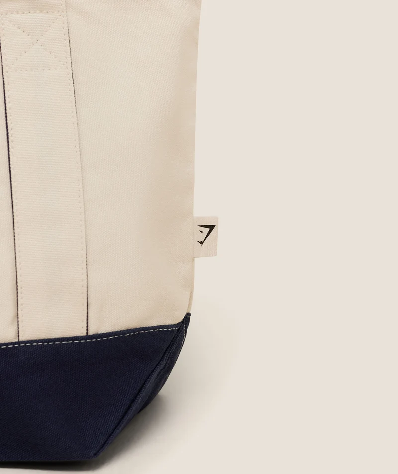 Gymshark Collegiate Mini Tote Bag - Heavy Blue/Oat White/Athletic Burgundy