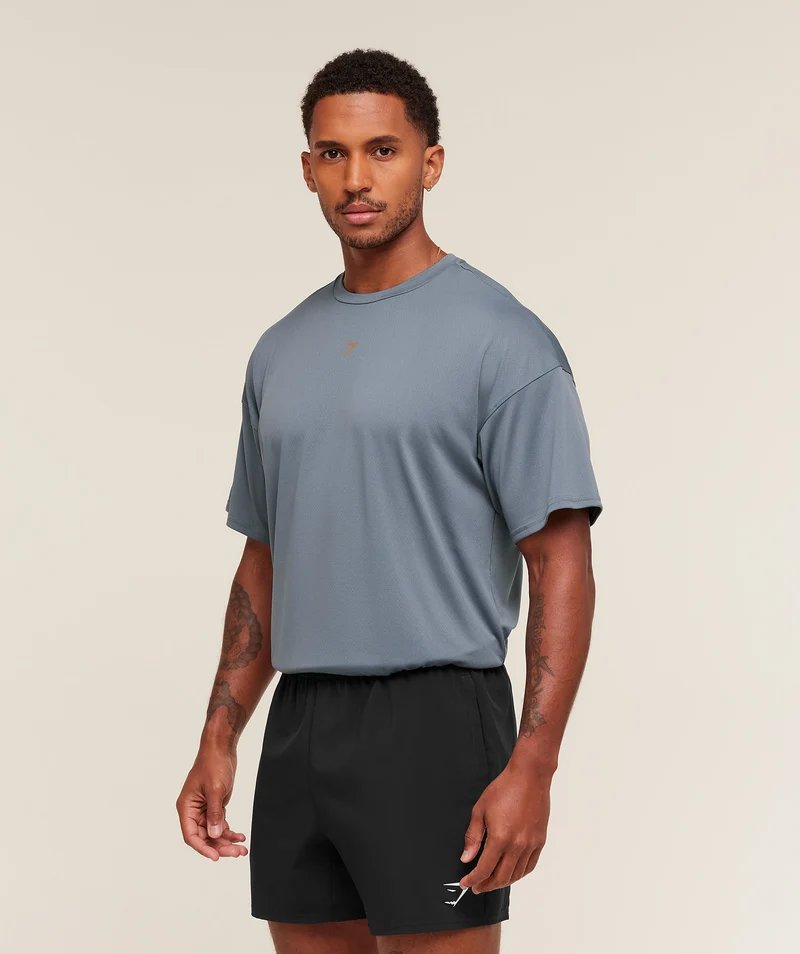Gymshark Hybrid Graphic T-Shirt - Iron Blue
