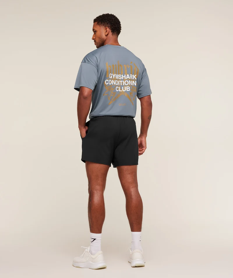 Gymshark Hybrid Graphic T-Shirt - Iron Blue