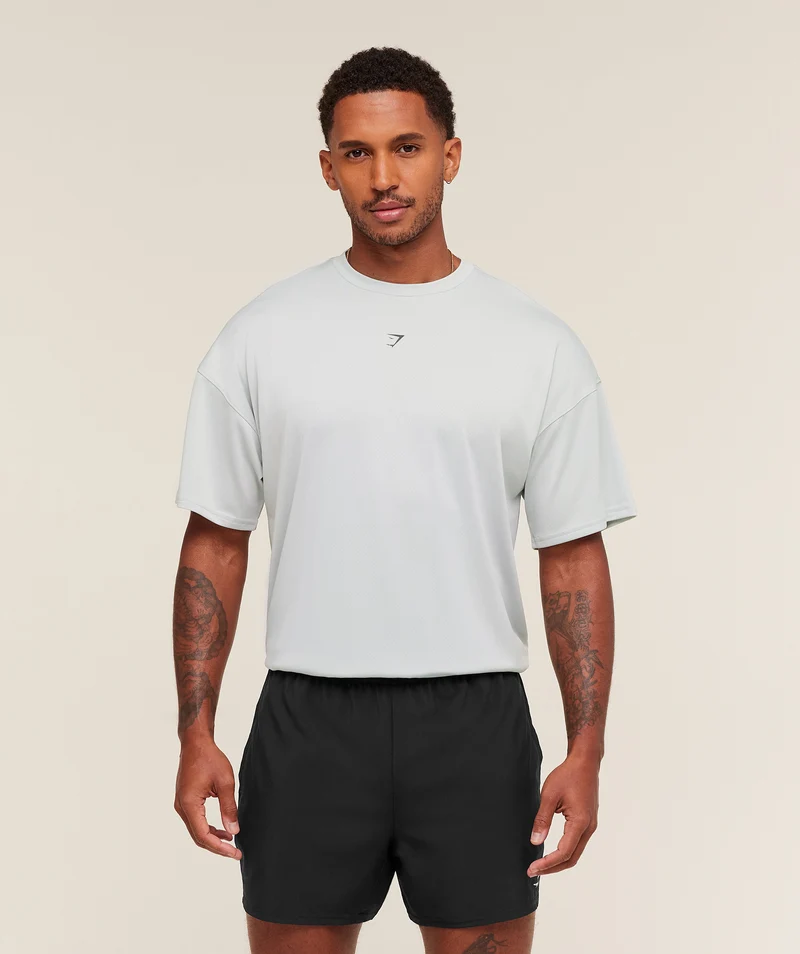 Gymshark Hybrid Graphic T-Shirt - Light Grey