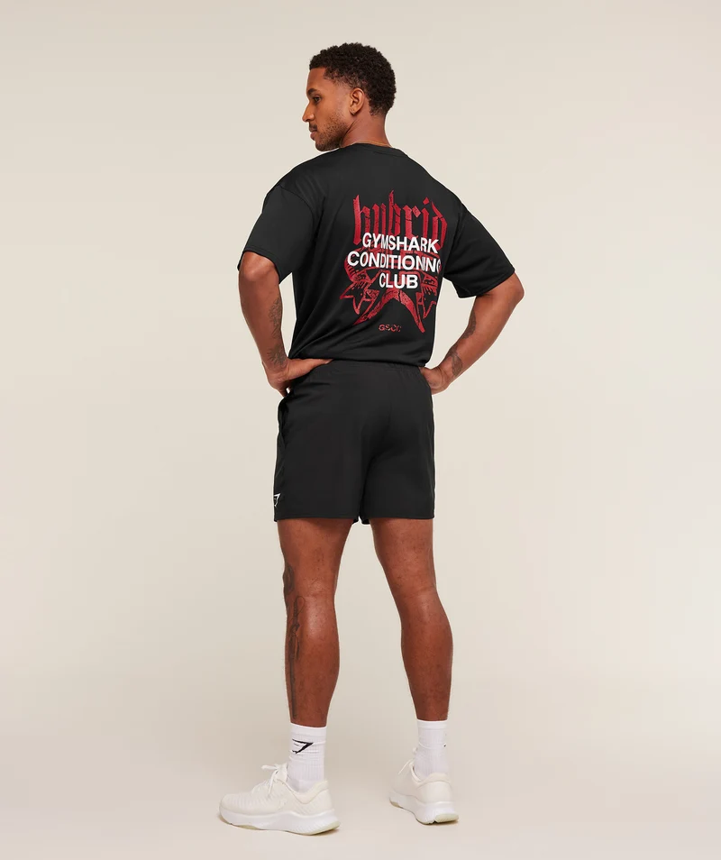 Gymshark Hybrid Graphic T-Shirt - Black