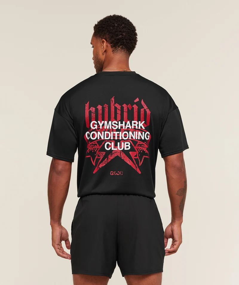 Gymshark Hybrid Graphic T-Shirt - Black