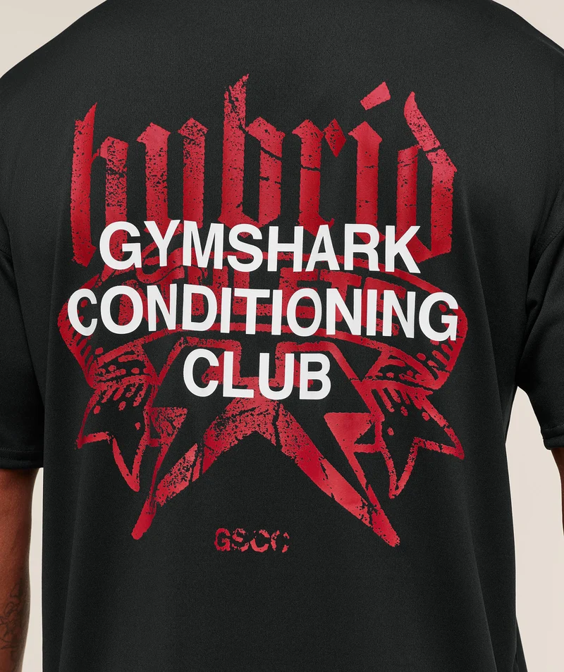 Gymshark Hybrid Graphic T-Shirt - Black