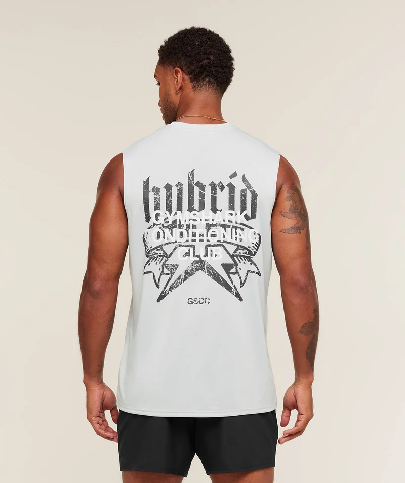 Gymshark Hybrid Graphic Tank - Light Grey