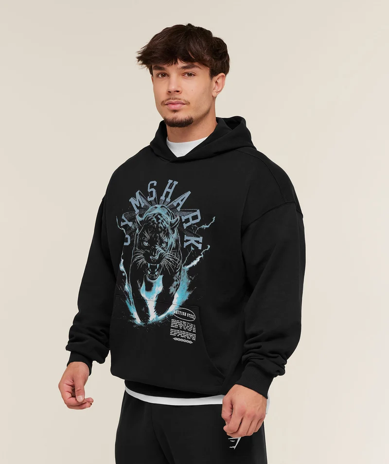 Gymshark Panther Graphic Hoodie - Black