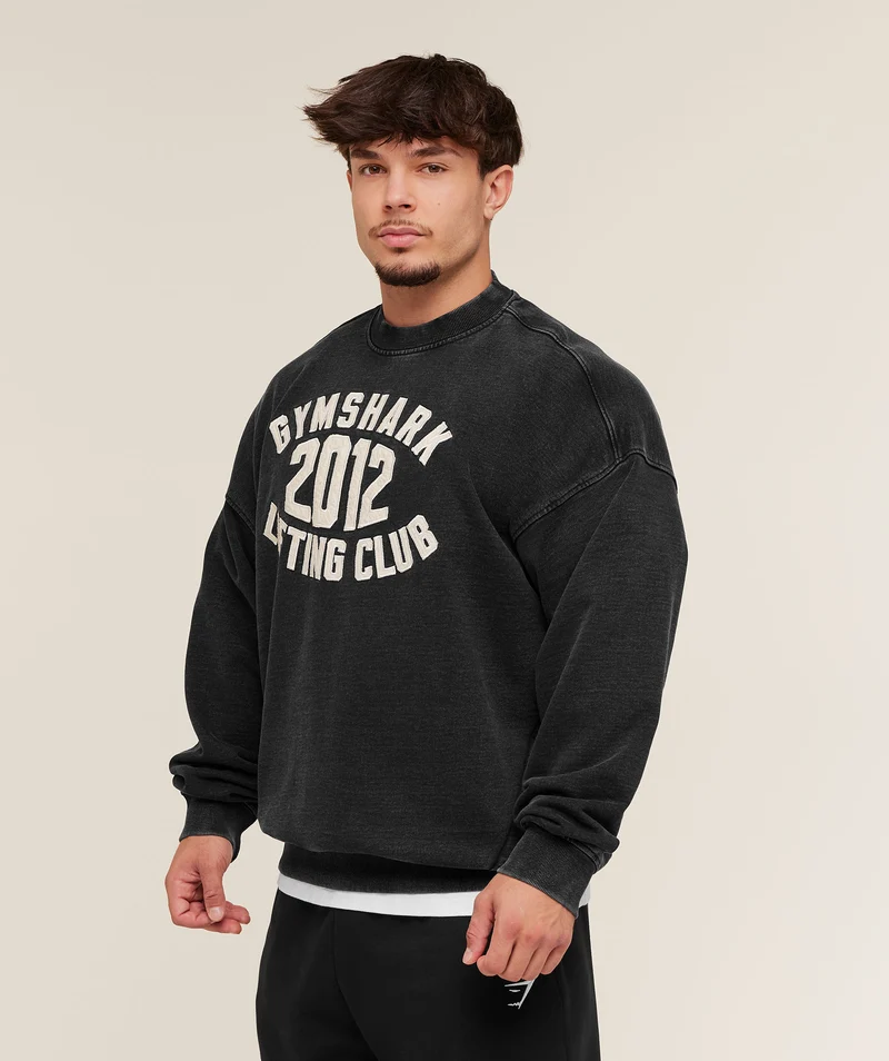 Gymshark 2012 Lifting Club Crew - Black