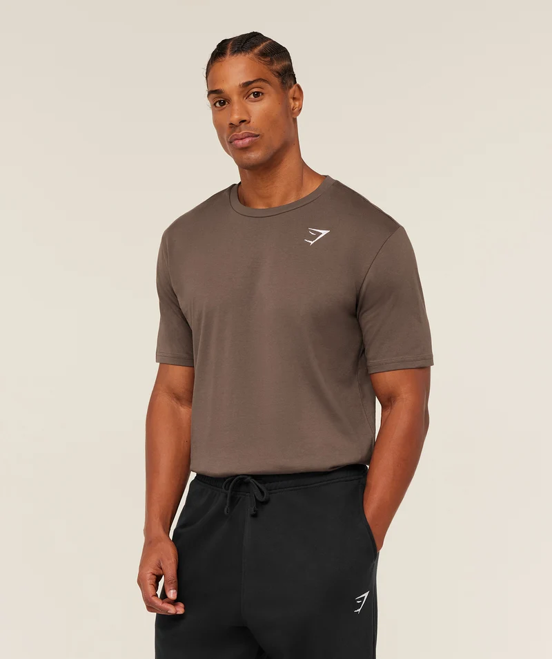 Gymshark Crest T-Shirt - Soft Brown