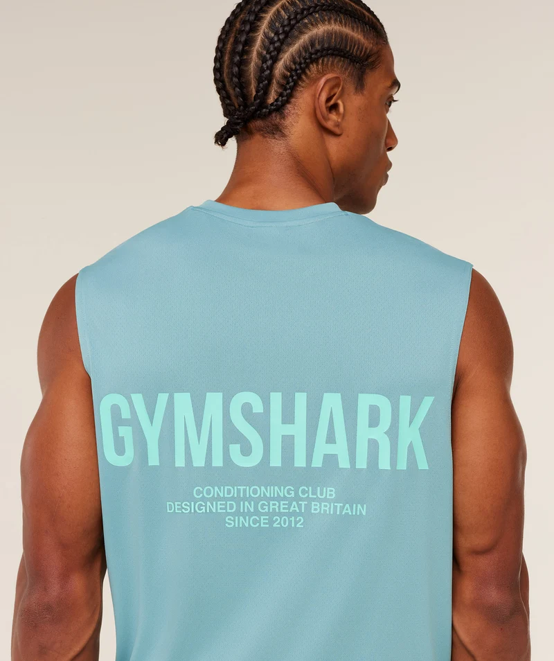 Gymshark Conditioning Club Tank - Flow Blue/Pop Turquoise