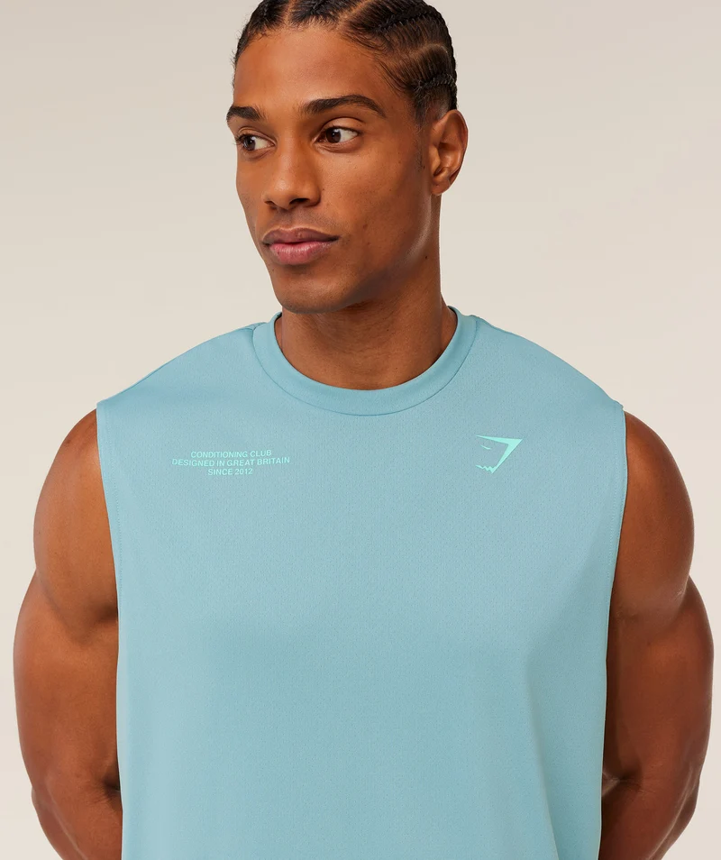 Gymshark Conditioning Club Tank - Flow Blue/Pop Turquoise