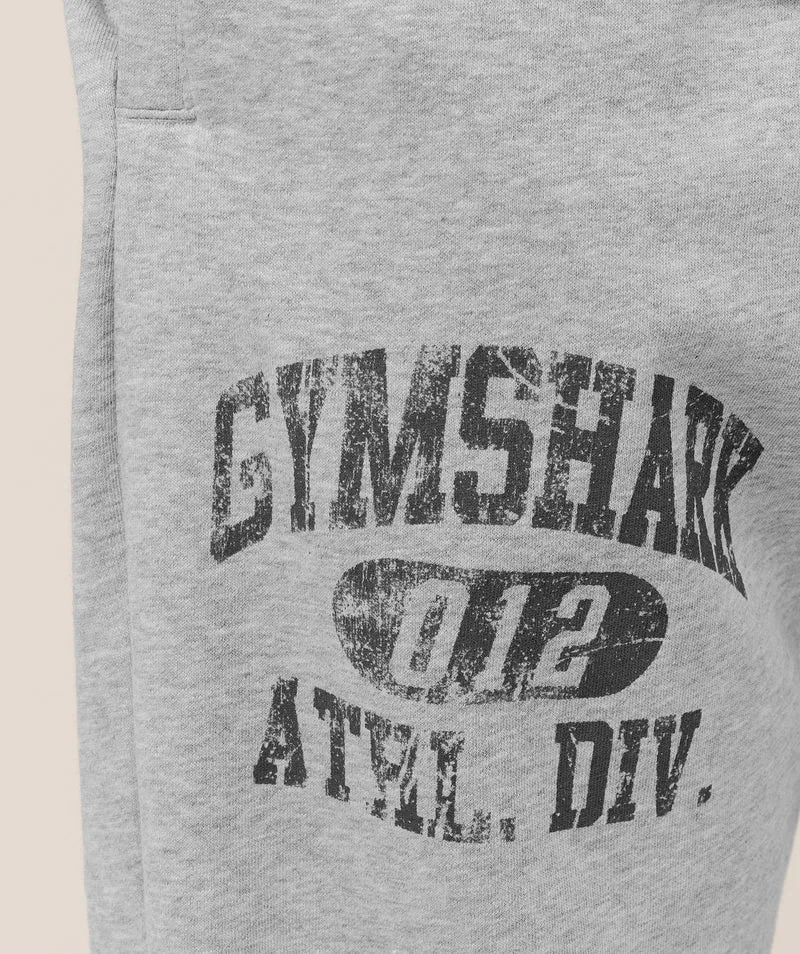 Gymshark Athletic Division Graphic Joggers - Light Grey Core Marl