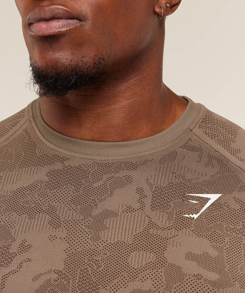Gymshark Geo Seamless T-Shirt - Lifestyle Brown/Archive Brown