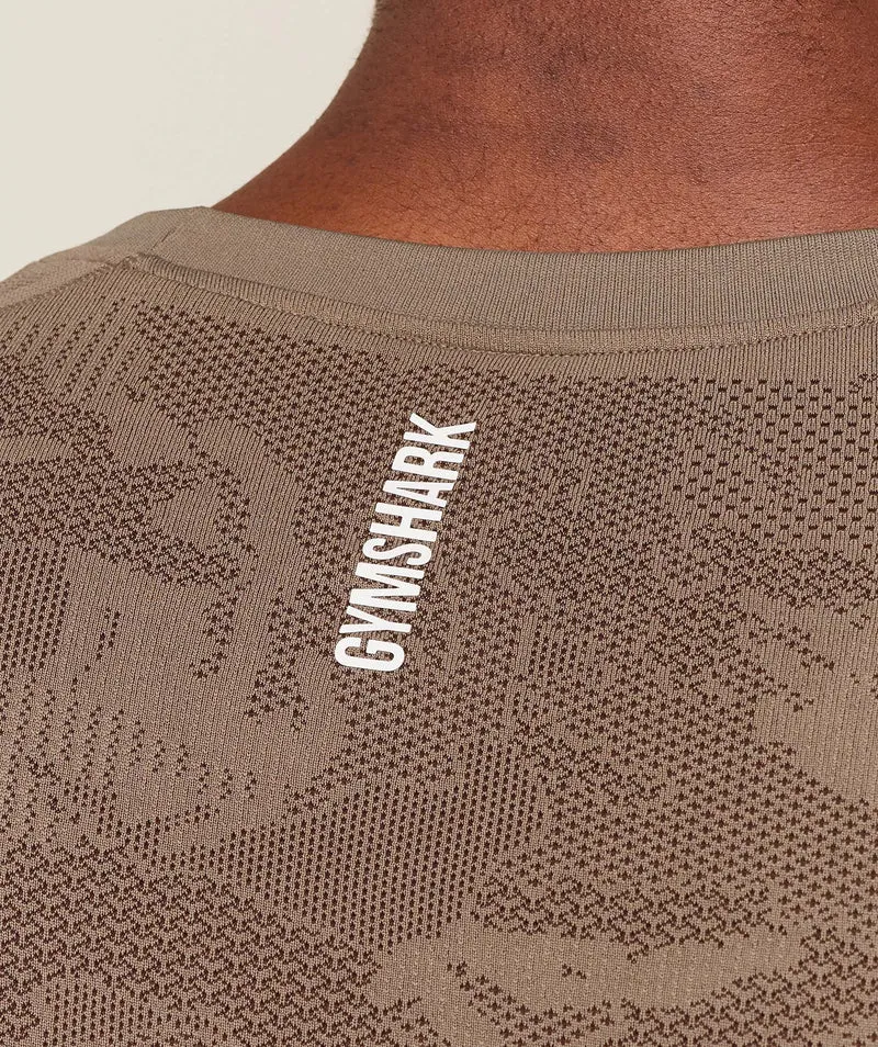 Gymshark Geo Seamless T-Shirt - Lifestyle Brown/Archive Brown