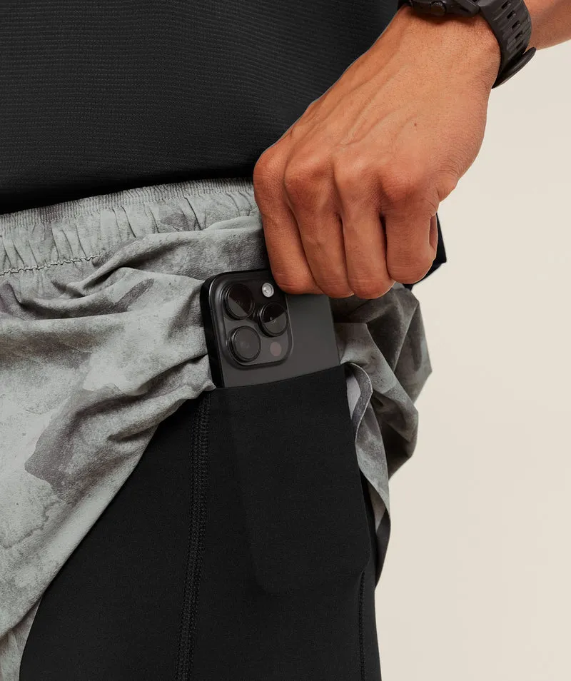 Gymshark Running Elite 2-in-1 5" Shorts - Smokey Grey/Black