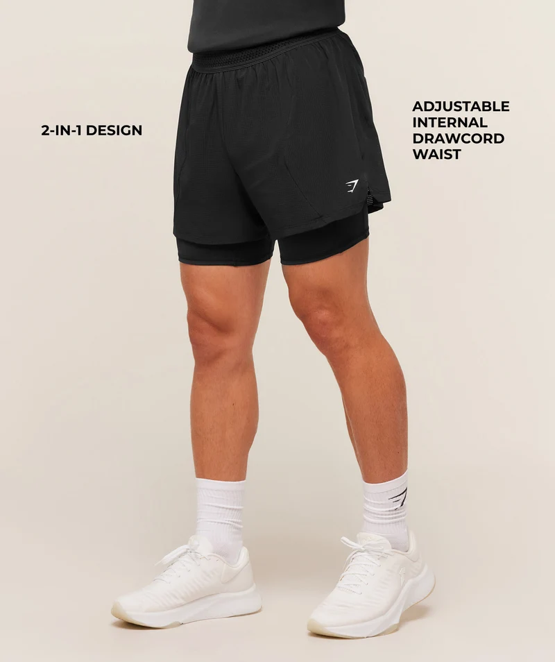 Gymshark Running 4" 2-in-1 Shorts - Rich Maroon