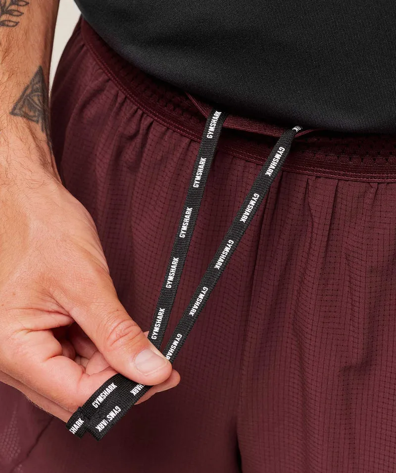 Gymshark Running 4" 2-in-1 Shorts - Rich Maroon