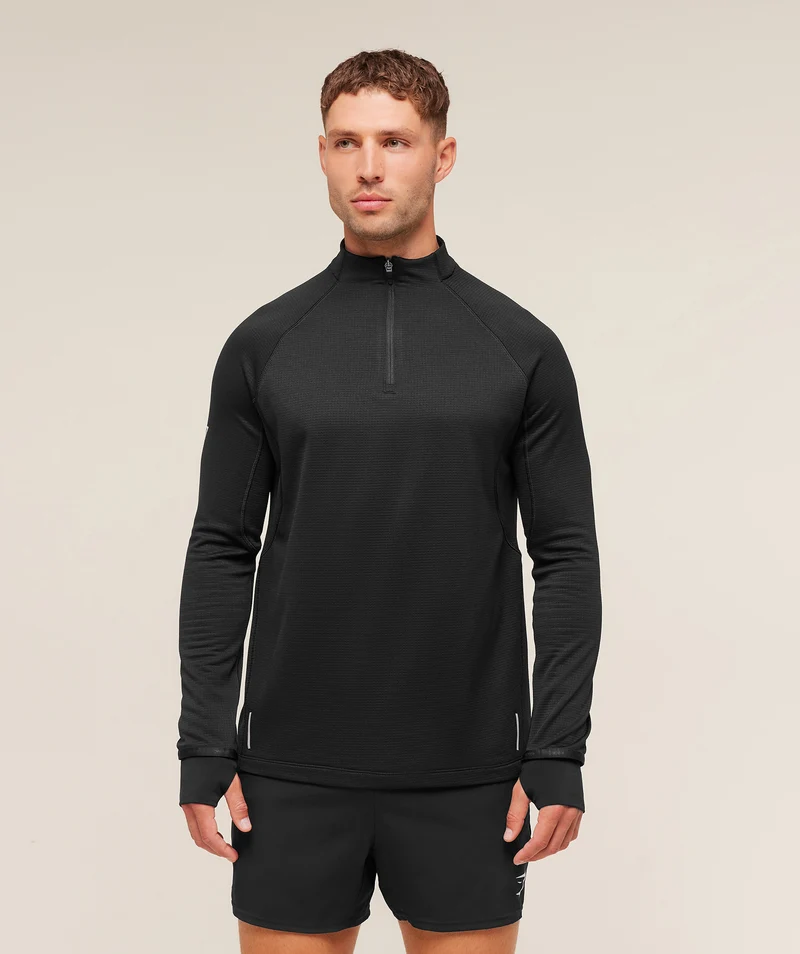 Gymshark Running 1/4 Zip - Black