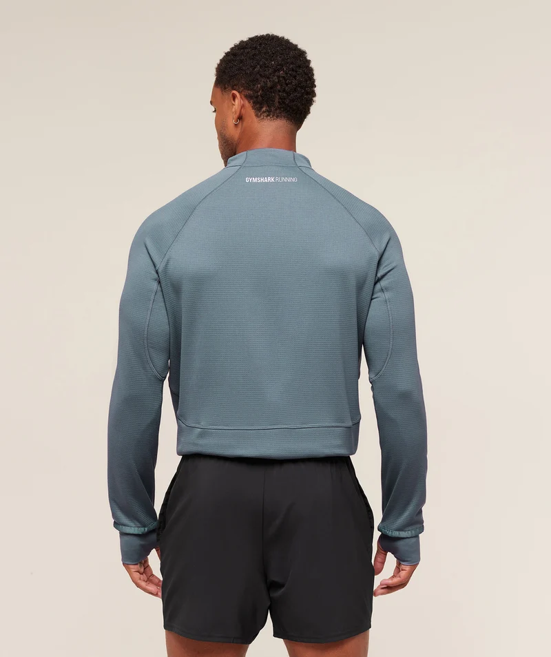 Gymshark Running 1/4 Zip - Iron Blue