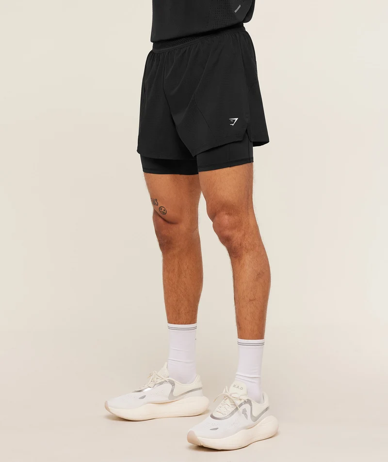 Gymshark Running 4" 2-in-1 Shorts - Black