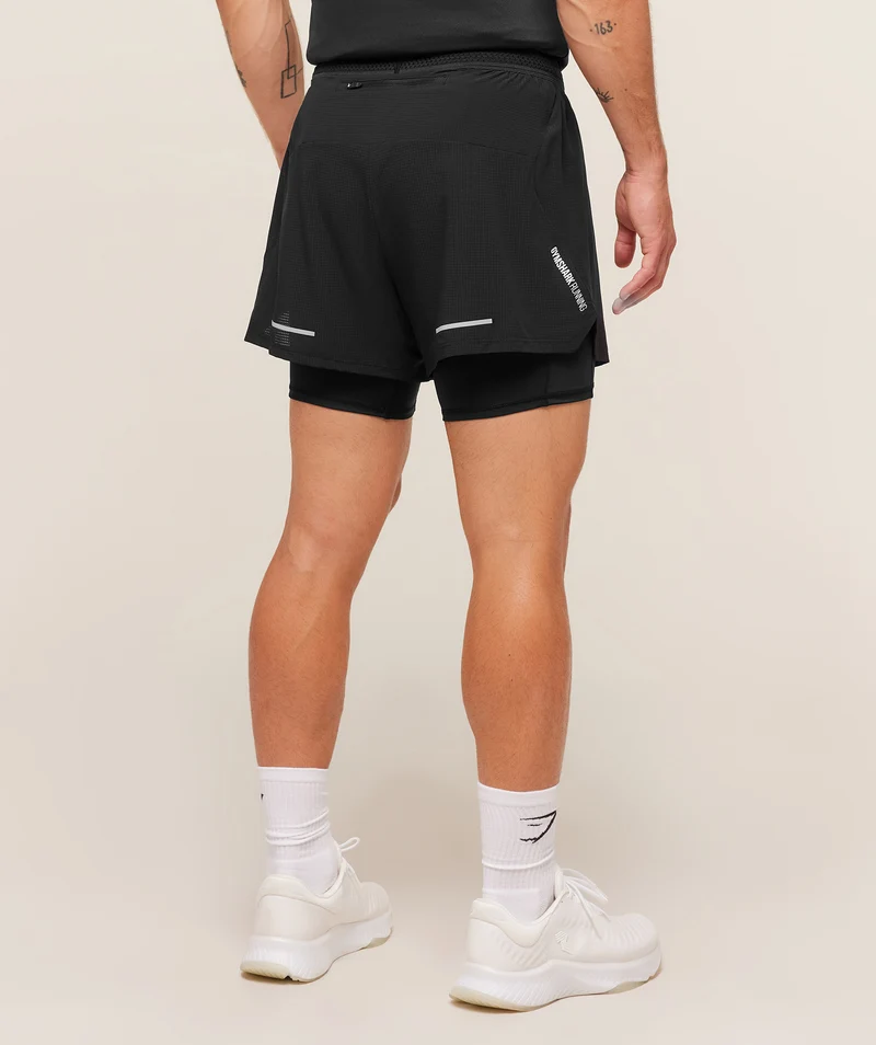 Gymshark Running 4" 2-in-1 Shorts - Black