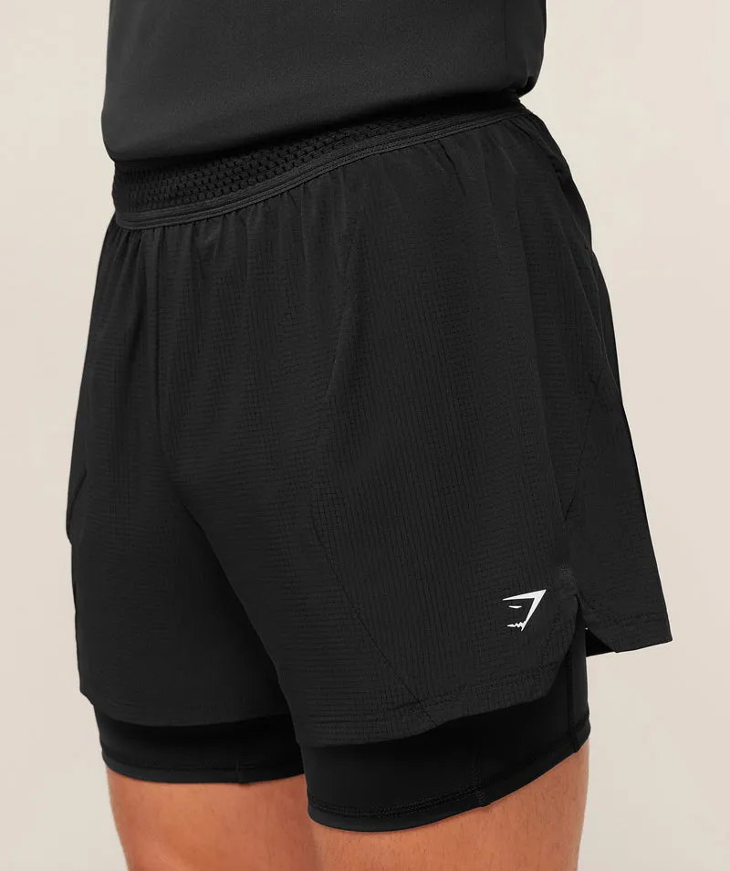 Gymshark Running 4" 2-in-1 Shorts - Black