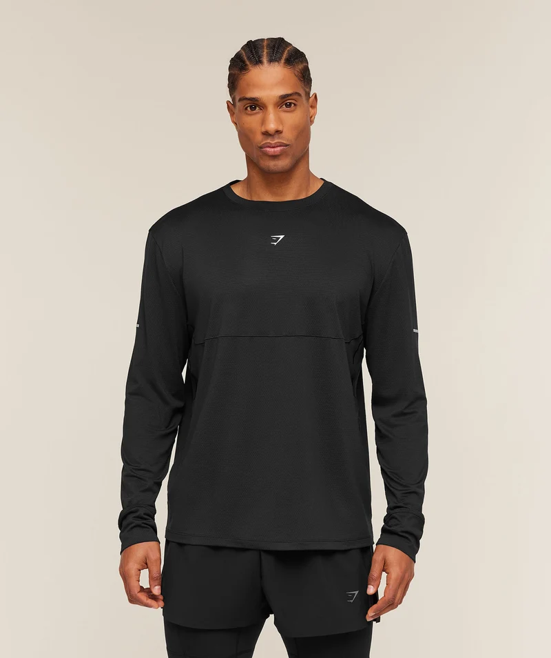 Gymshark Running Long Sleeve T-Shirt - Black
