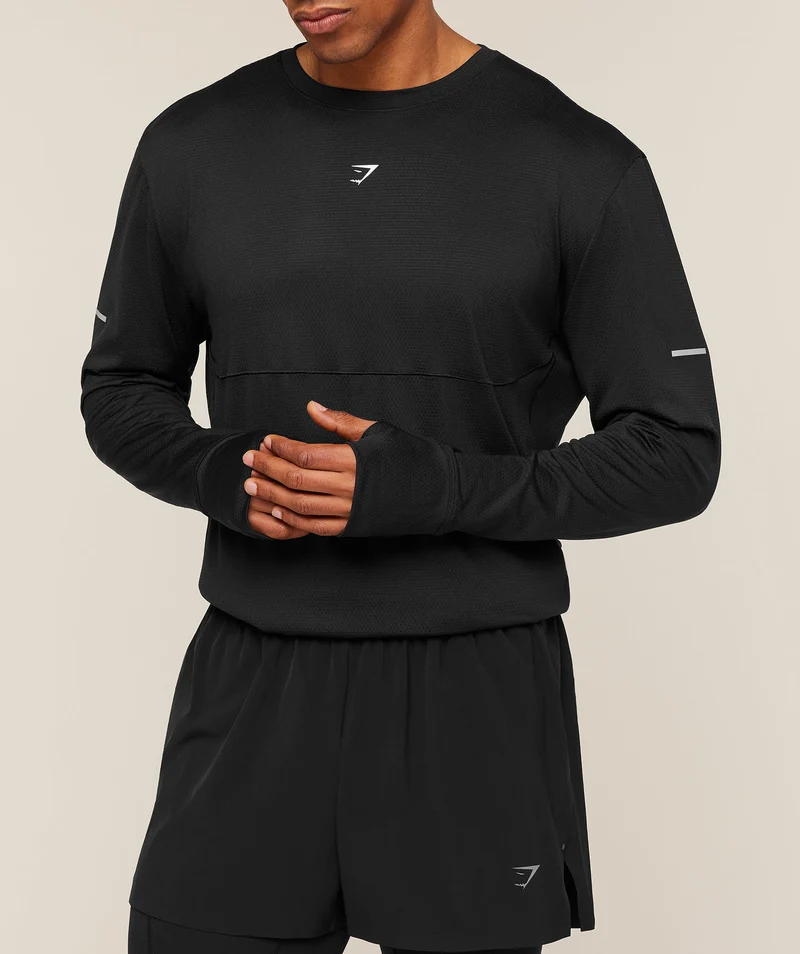 Gymshark Running Long Sleeve T-Shirt - Black