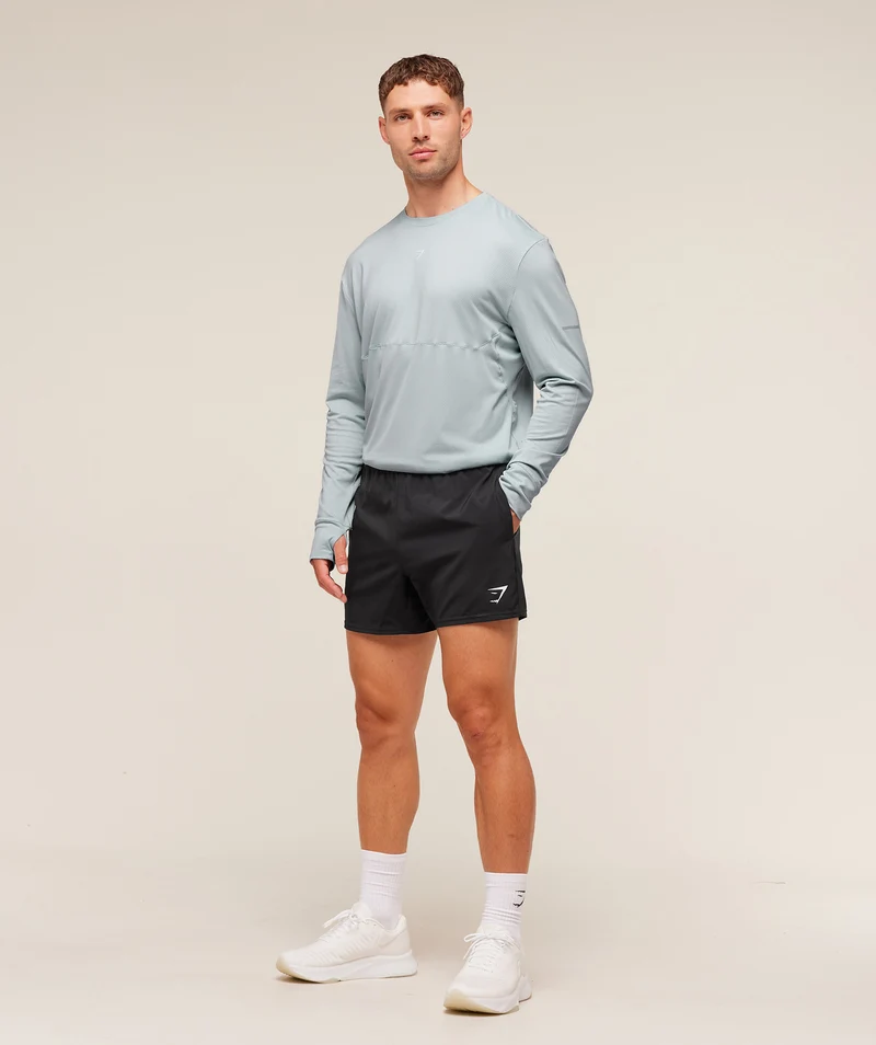 Gymshark Running Long Sleeve T-Shirt - Smoke Blue
