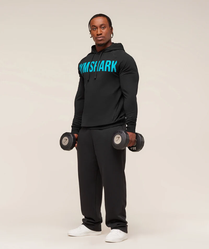Gymshark Prime Hoodie - Black/Brand Blue