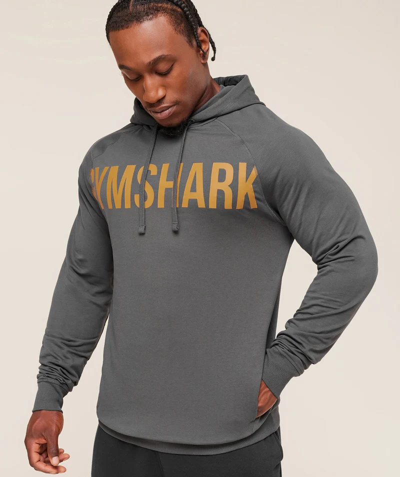 Gymshark Prime Hoodie - Onyx Grey/Antique Gold