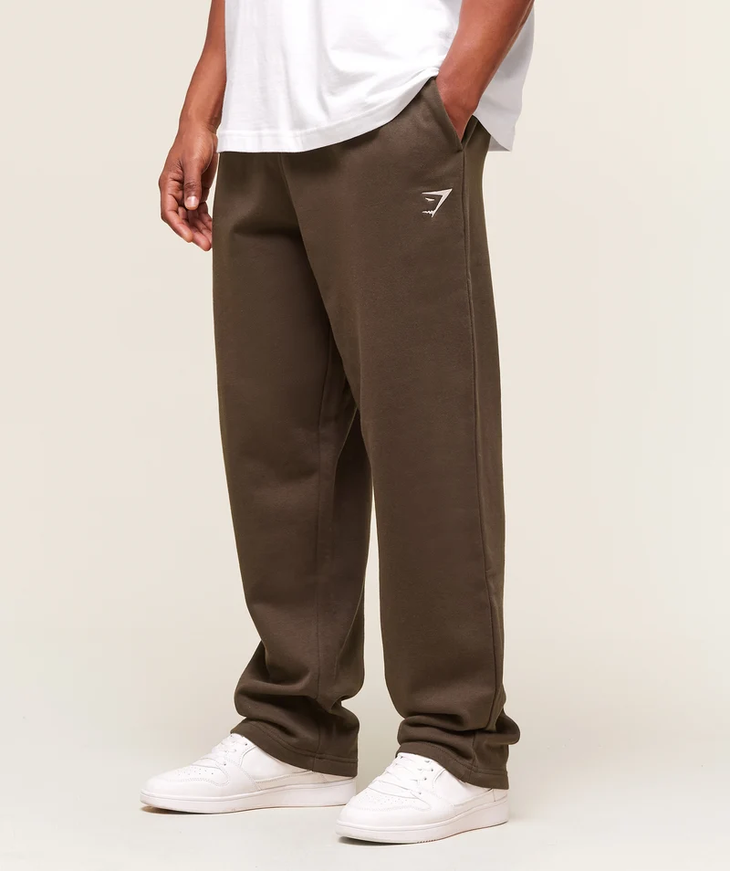 Gymshark Crest Straight Leg Joggers - Archive Brown
