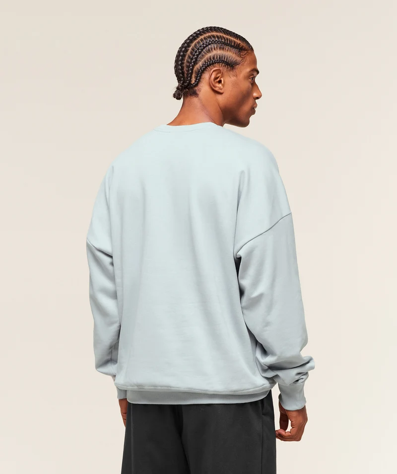 Gymshark Crest Oversized Crew - Smoke Blue