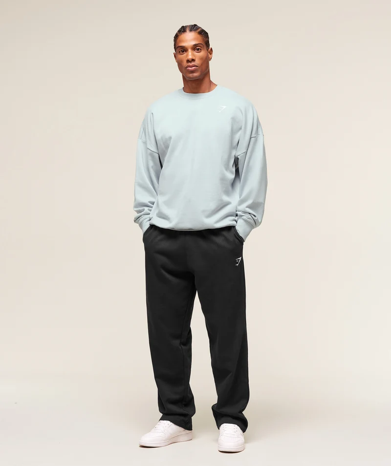 Gymshark Crest Oversized Crew - Smoke Blue