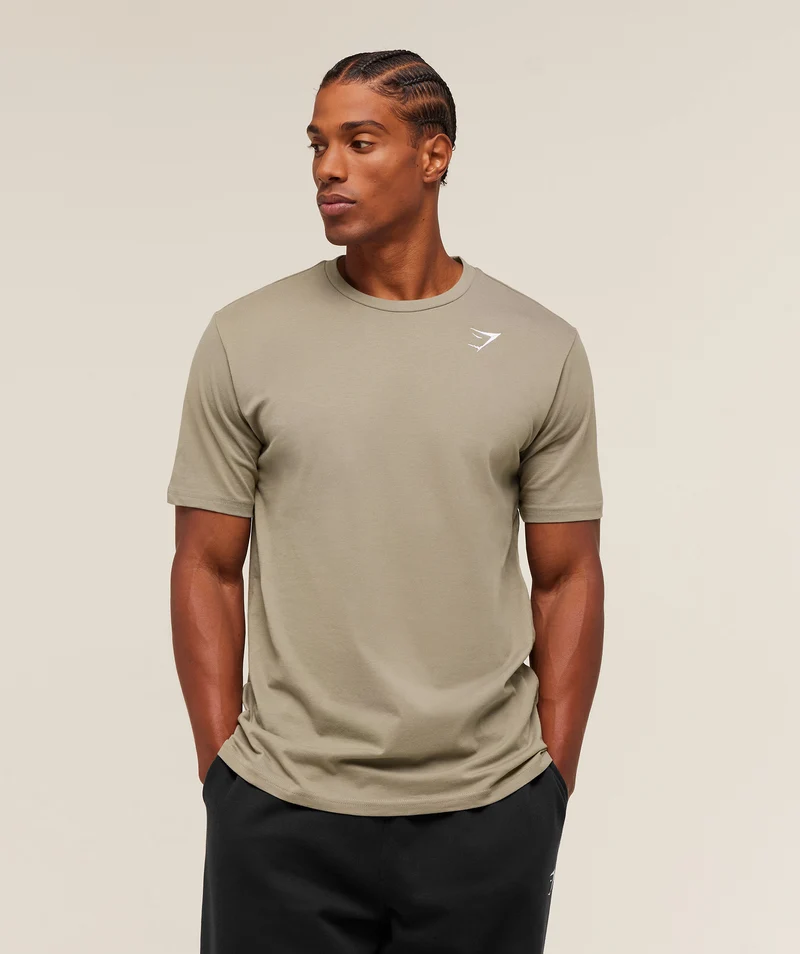 Gymshark Crest T-Shirt - Linen Brown