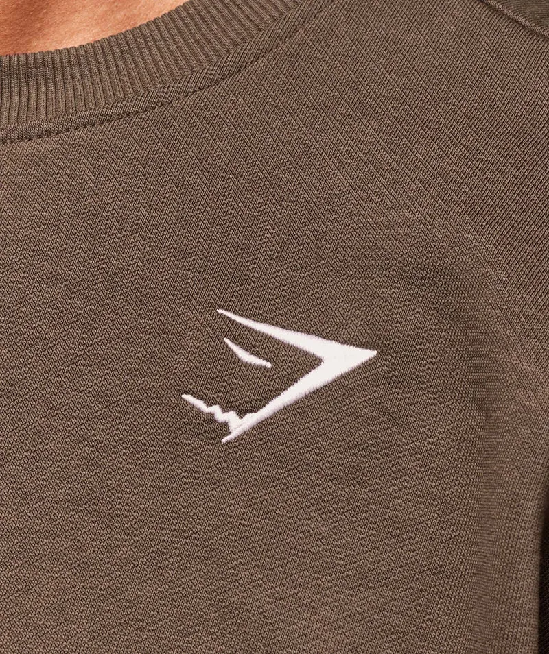 Gymshark Crest Oversized Crew - Archive Brown