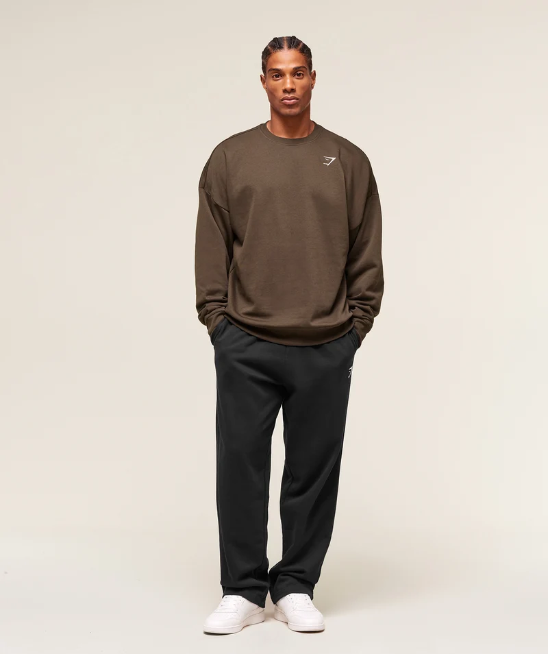 Gymshark Crest Oversized Crew - Archive Brown