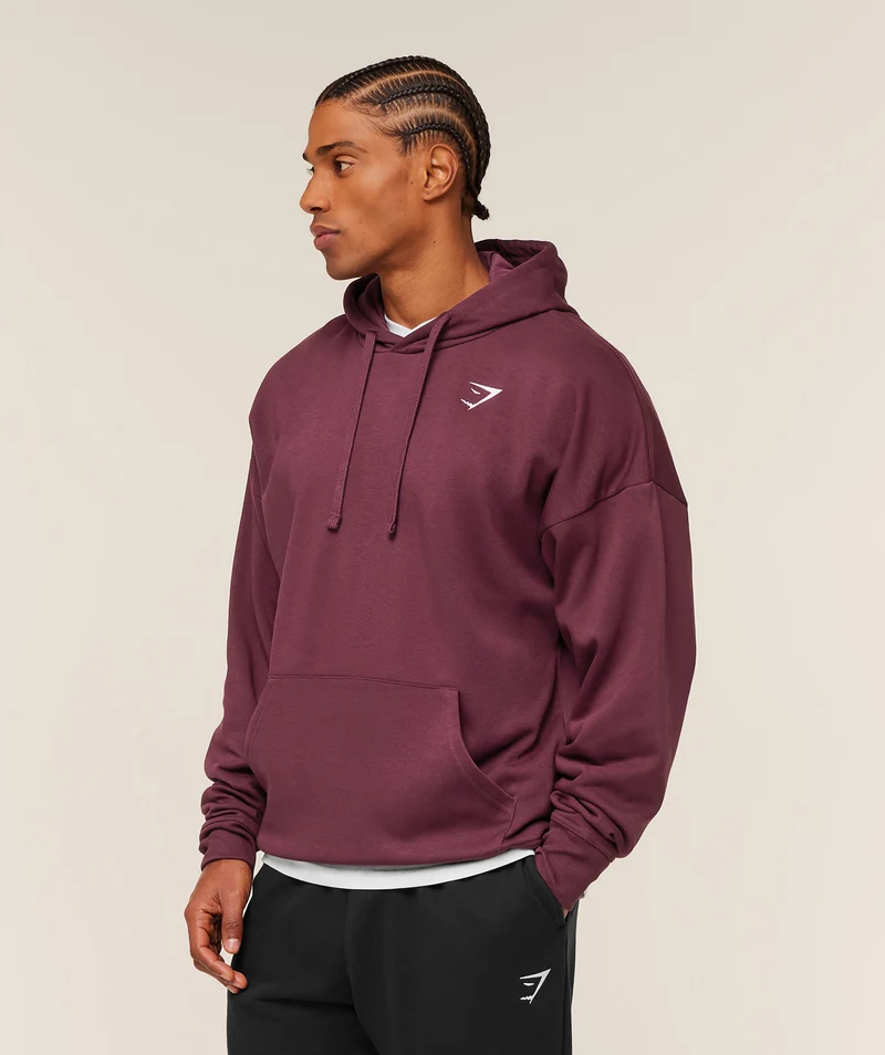 Gymshark Crest Oversized Hoodie - Impact Burgundy