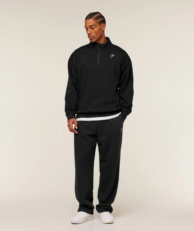 Gymshark Crest Oversized 1/4 Zip - Black