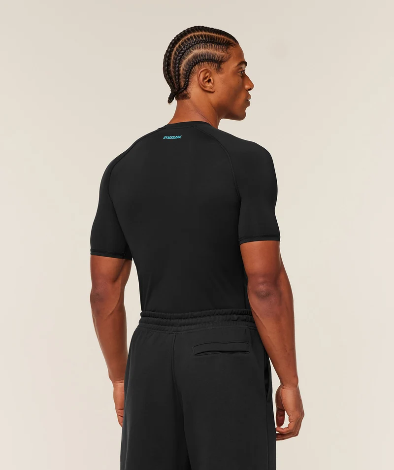 Gymshark Element Baselayer T-Shirt - Black/Brand Blue