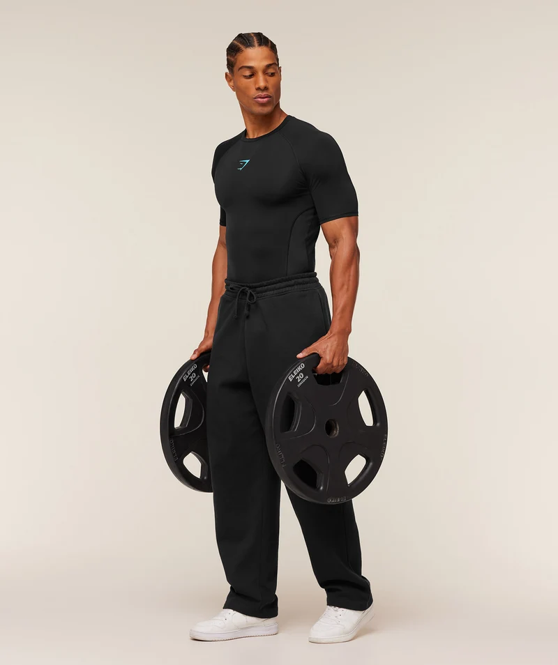 Gymshark Element Baselayer T-Shirt - Black/Brand Blue