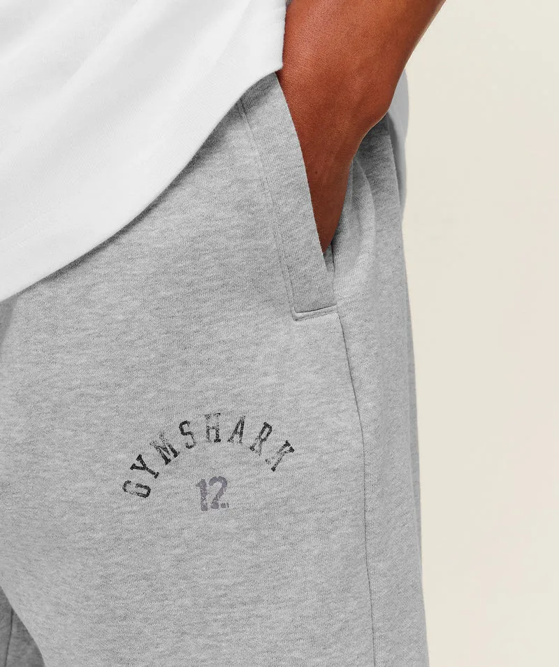 Gymshark 12 Graphic Joggers - Light Grey Core Marl